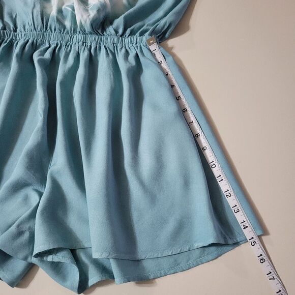 Promesa Women's Teal Surplice Romper - Picture 9 of 13